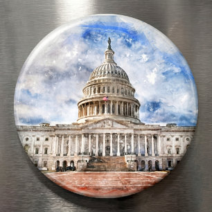 Íman Desenho em Pastel do Capitólio dos Estados Unidos