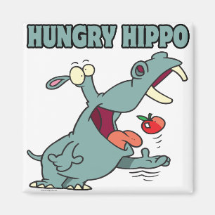 Íman desenho engraçado do hipopótamo faminto