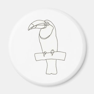 Íman Desenho esquemático de um pássaro tucano no galho