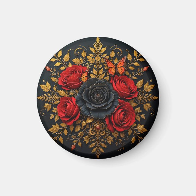 Íman Desenho Floral Elegante (Frente)