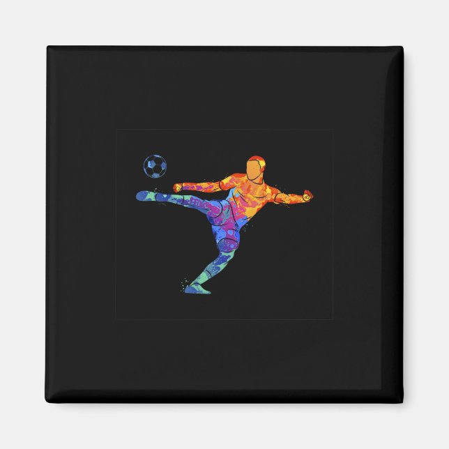 Íman Desenho Gráfico Esportivo Atleta de Futebol  (Frente)