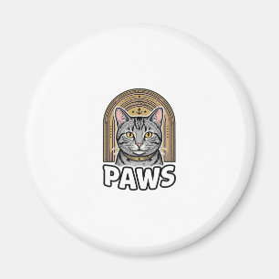 Íman Desenho Gráfico Estilo de Gravura de Patas de Gato