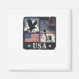 Íman Desenho Patriótico Americano Com Águia