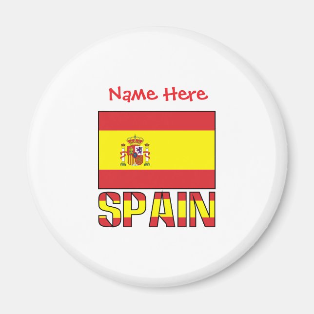 Íman Desenho Personalizado da Bandeira da Espanha com H (Frente)