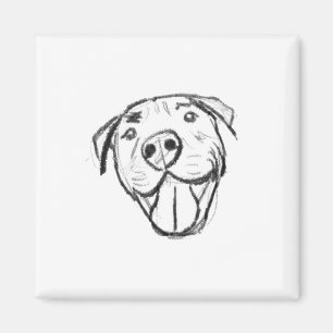 Íman desenho pitbull simples amantes de cães preto bran