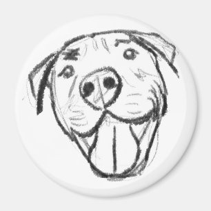 Íman desenho pitbull simples amantes de cães preto bran
