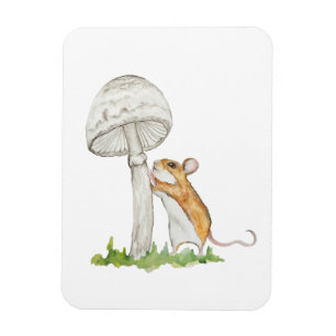 Íman Desenho realista de um rato de campo engraçado e c