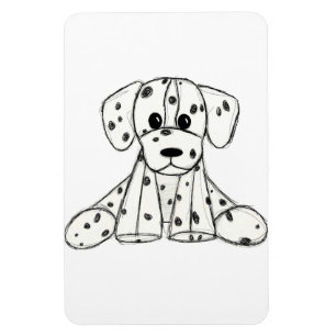 Íman Desenho simples de um cão dalmata de pelúcia em pr