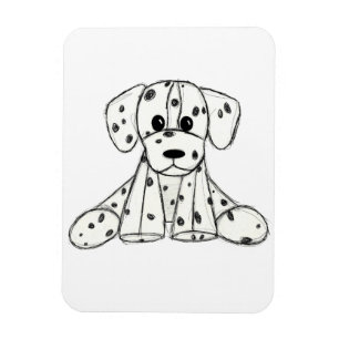 Íman Desenho simples de um cão dalmata preto