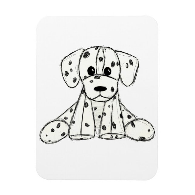 Íman Desenho simples de um cão dalmata preto (Vertical)