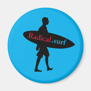 Íman Desenho Surfer Silhouette com seu conselho, com co