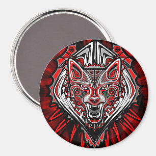 Íman Desenho Totêmico Tribal Haida de Lobo