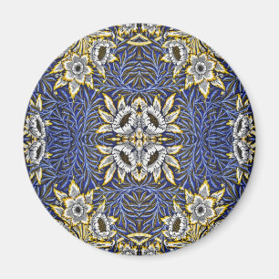 Íman Desenho Tulipa e Salgueiro Azul e Dourado de Willi