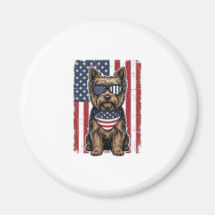Íman Desenho Vetorial de Bandeira Vintage de Cachorro T