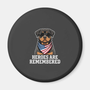 Íman Desenho Vetorial de Cão Herói Rottweiler Patriótic