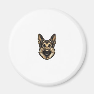 Íman Desenho Vetorial de Cão Pastor com Gravação Antiga