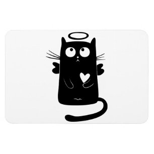 Íman Desenhos animados angélicos do gato preto