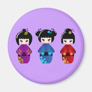 Íman Desenhos animados bonitos das bonecas do kokeshi