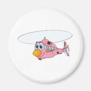 Íman Desenhos animados cor-de-rosa do helicóptero