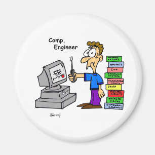 Íman Desenhos animados do engenheiro de computador