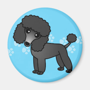 Íman Desenhos animados pretos bonitos da caniche