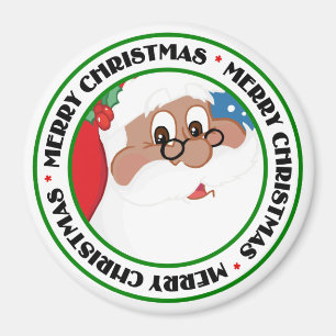 Íman Desenhos animados pretos do papai noel (azuis)