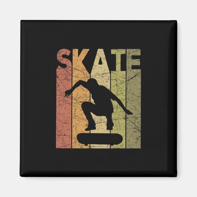 Íman Desenhos Retro de Skate para Amantes de Skate Uni- (Frente)