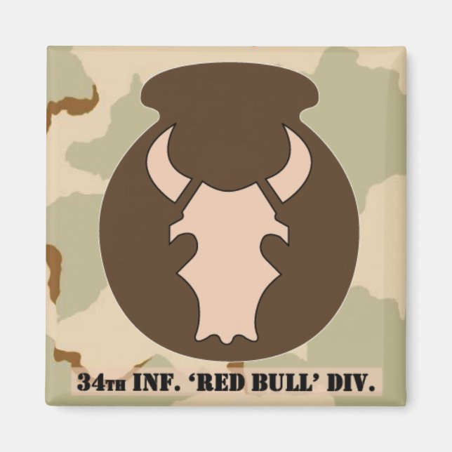 Íman Desert Bull DCU - look emblem 2x2 ímã com camo (Frente)