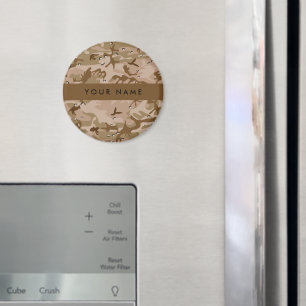 Íman Desert Camouflage Pebbles, o teu nome Personaliza