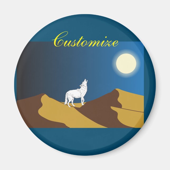 Íman Desert Coyote Howling Full Moon Thunder_Cove (Frente)