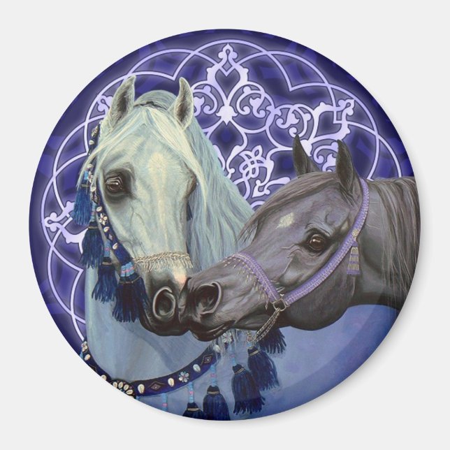 Íman Desert Jewels Cavalos árabes à volta de ímã (Frente)