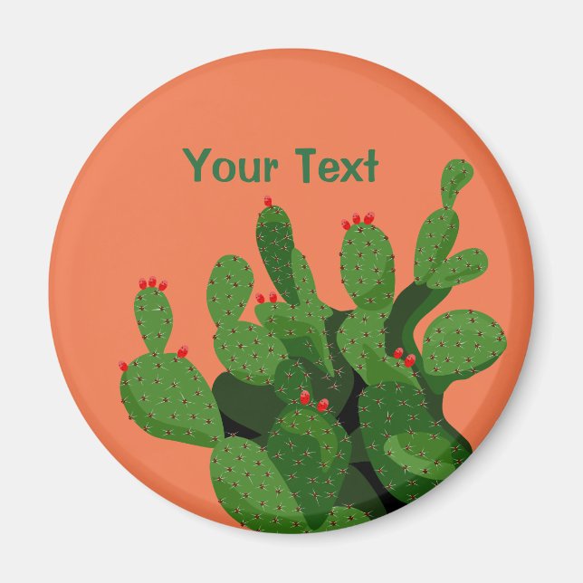 Íman Desert Prickly Pear Arizona Magnet Personalizado (Frente)