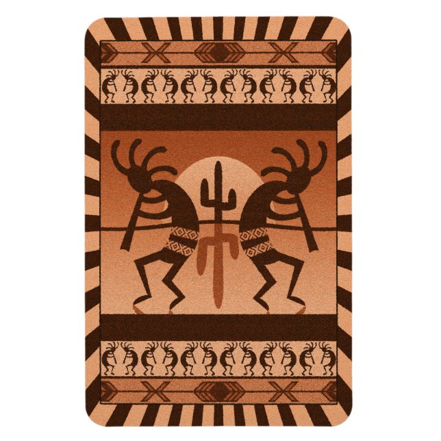 Íman Desert Sun Cactus Kokopelli Sudoeste (Vertical)