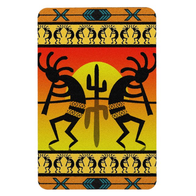 Íman Desert Sun Cactus Kokopelli Sudoeste (Vertical)