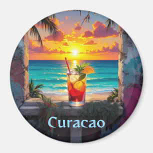 Íman Desfrutando de um pôr do sol em curacao