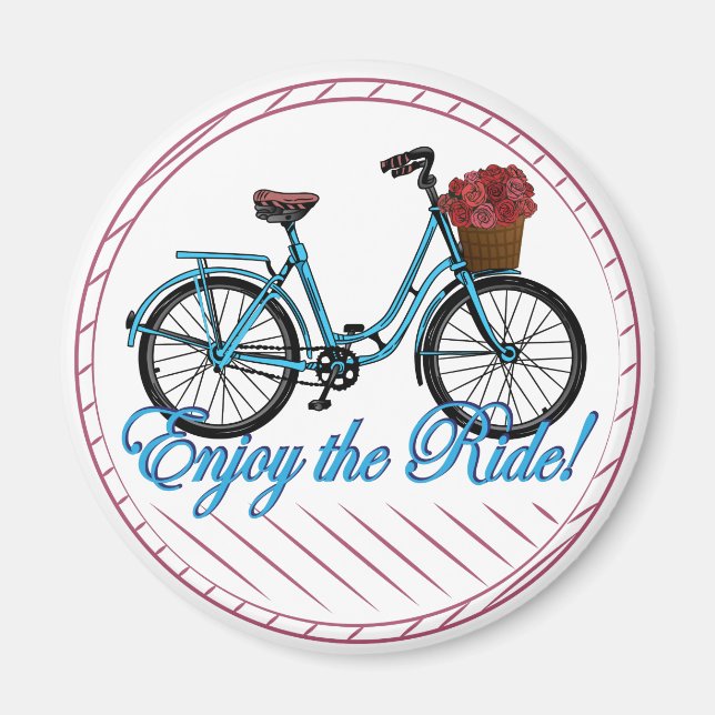 Íman Desfrute Da Bicicleta Azul De Corrida (Frente)