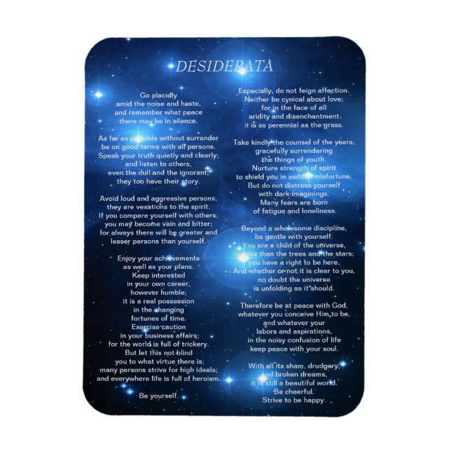 Íman Desiderata em Pleiades Galaxy (Vertical)