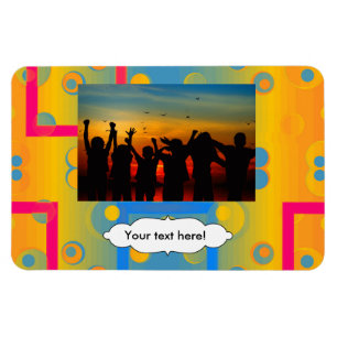 Íman Design abstrato de quadrados e círculos