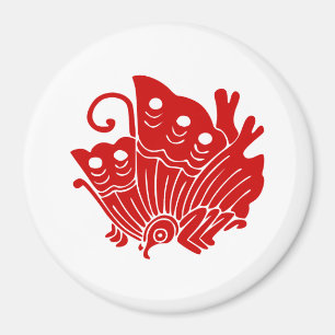 Íman Design asiático de Kamon do japonês da borboleta