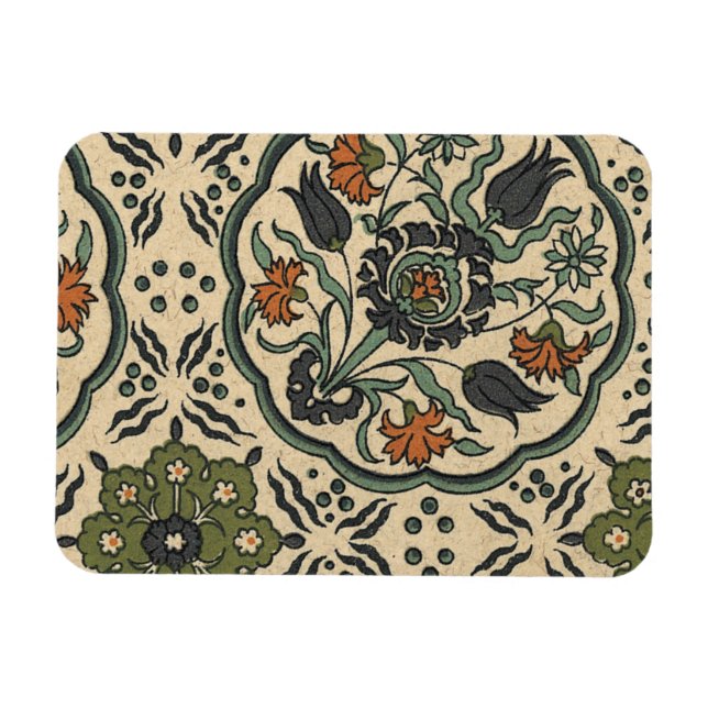 Íman Design Azulejo Floral Persa Decorativo (Horizontal)