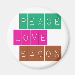 Íman Design brilhante das cores do bacon do amor da paz