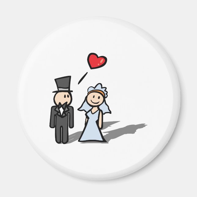 Íman design casal do Dia do Casamento (Frente)