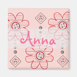 Íman Design cor-de-rosa bonito das flores de parede