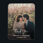 Íman Design da sua própria foto Obrigado Casamento<br><div class="desc">Design da sua própria foto Obrigado Cartão de casamento. Imagem elegante para agradecer aos convidados do casamento. Você pode adicionar sua própria foto,  adicionar seu próprio texto e nomes.</div>