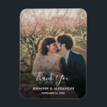 Íman Design da sua própria foto Obrigado Casamento<br><div class="desc">Design da sua própria foto Obrigado Cartão de casamento. Imagem elegante para agradecer aos convidados do casamento. Você pode adicionar sua própria foto,  adicionar seu próprio texto e nomes.</div>