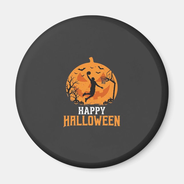 Íman Design de Abóbora de Basquete no Halloween_1 (Frente)