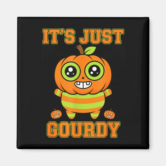 Íman design de abóbora gourdy de Halloween jack o'laner (Frente)