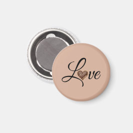 Íman Design de Amor Coração de Leopardo Glamour