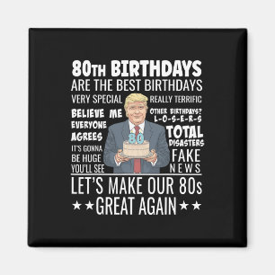 Íman Design de Aniversário de 80 anos - Citação Diverti