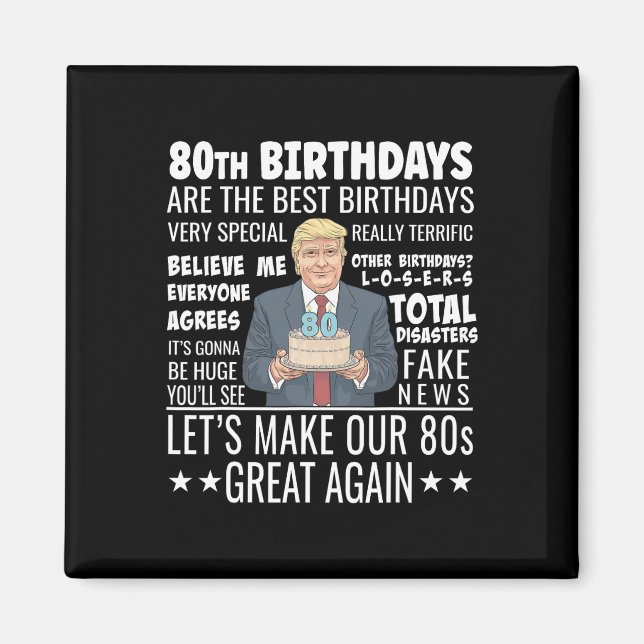 Íman Design de Aniversário de 80 anos - Citação Diverti (Frente)